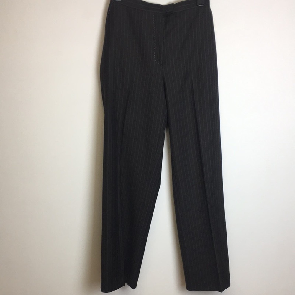 Gilmar's woman's brown with blue pinstripes, wool & polyester pants size S